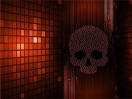 cyber hacker attack background, skull vector