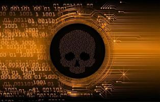 cyber hacker attack background, skull vector