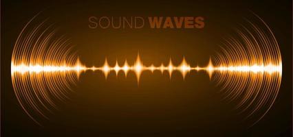 Sound waves oscillating dark light vector