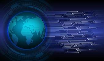 world binary circuit board future technology, blue hud cyber security vector