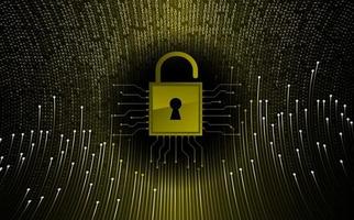 Closed Padlock on digital background, cyber security vector