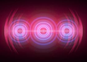 Sound waves oscillating dark light vector