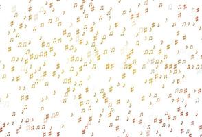 Light Orange vector texture with musical notes.