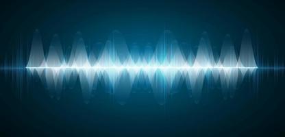 Sound waves oscillating dark light vector