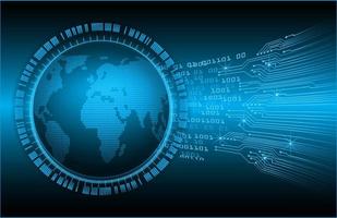 world binary circuit board future technology, blue hud cyber security vector