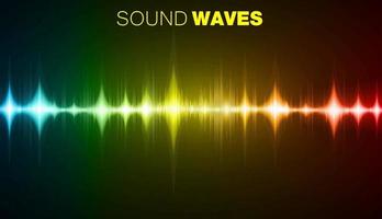 Sound waves oscillating dark light vector