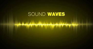 Sound waves oscillating dark light vector