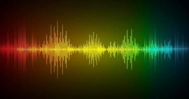 Sound waves oscillating dark light vector