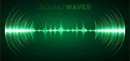 Sound waves oscillating dark light vector