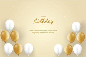 birthday wishes with balloon and confetti elements vector