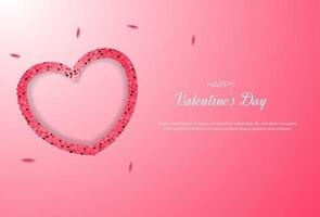 Valentines day background with glitter shapes love and pretty flowers vector