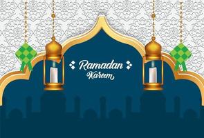 ilustración realista de ramadan kareem vector