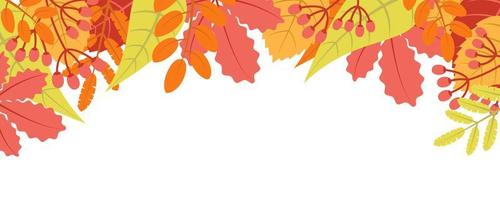 Autumn nature background with leafage pattern vector