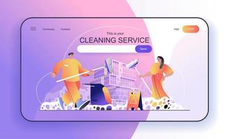 Cleaning Service concept for landing page template vector
