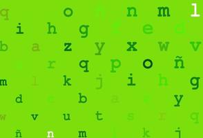 Light green vector pattern with ABC symbols.