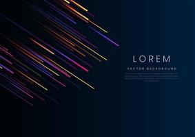 Abstract colorful stripe diagonal lines on dark blue  background vector