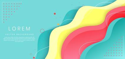 Banner web modern green, yellow, red, fluid shape background vector