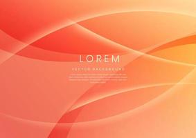 Abstract orange gradient background with dynamic waves shape. vector