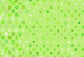 Light green vector texture with ABC characters.