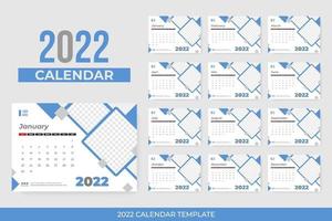 calendario 2022 con doble marco vector