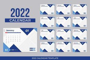 Calendario de escritorio 2022 con marco vector