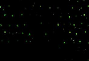 Telón de fondo de vector verde oscuro con líneas, círculos, rombos.