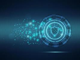 abstract futuristic protection with wireframe shield vector
