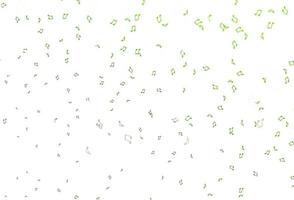 Light Green vector texture with musical notes.