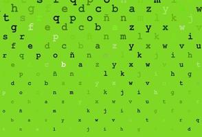 Light green vector background with signs of alphabet.