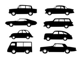 Set images of vector sketches object element retro car