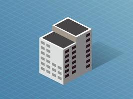 edificio único isométrico 3d dimensional vector