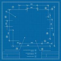 Template drawing plan scheme with dimensions, strings vector