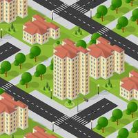 Isometric 3d street downtown architecture district part vector