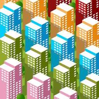 Isometric 3d street downtown architecture district part vector