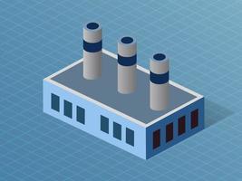 Building Isometric 3D dimensional factory vector