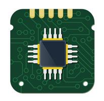 Dispositivo de un solo chip de tecnología microcircuito microchip electrónico vector