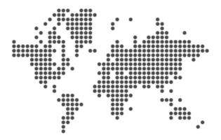 elementos vectoriales silueta pixel mapa del mundo pixelado vector