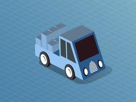 Isometric of motor vehicles car truck transport urban vector