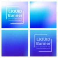 A set of trendy liquid backgrounds bright glowing gradient mesh vector