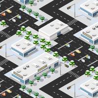 Isometric 3d street downtown architecture district part vector