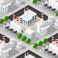 Isometric 3D illustration of the Industrial district city vector