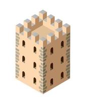 Fort ancient historic antique fortress castle isometric building vector