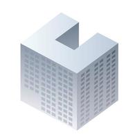 edificio de rascacielos dimensional 3d isométrico del moderno vector