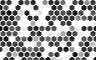 patrón de vector gris plateado claro con hexágonos de colores.
