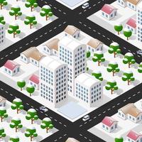 Isometric 3d street downtown architecture district part vector