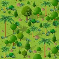 Garden park Isometric forestry landscape green view projection vector