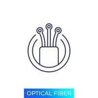 icono de fibra óptica, vector de línea