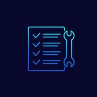 service list line vector icon with checklist