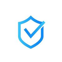 concepto de seguridad, escudo con marca de verificación vector