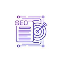 icono de línea de orientación seo en blanco vector